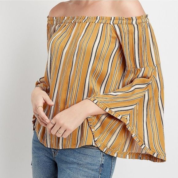 Maurices Tops - 𝅺maurices mustard yellow off the shoulder top. Medium